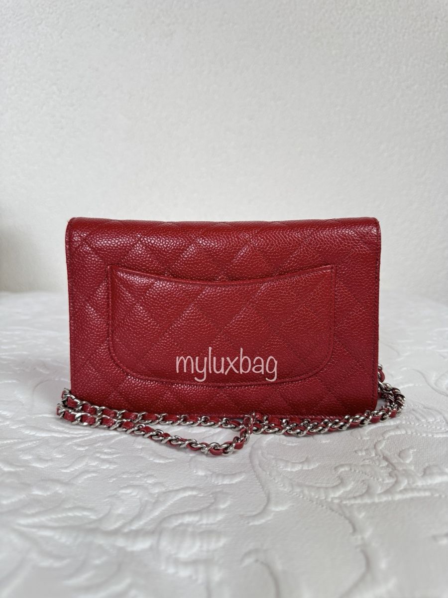 Chanel Borse da donna: Chanel Wallet on Chain WOC Caviar Red Silver Hardware – Usato da Wil SG venduto da Myluxbag 5