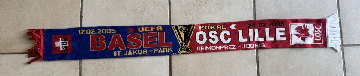 FC Basel Foulard & Sciarpe: Fc Basel - Osc Lille Schal – Usato da Lenzburg venduto da Meister_k