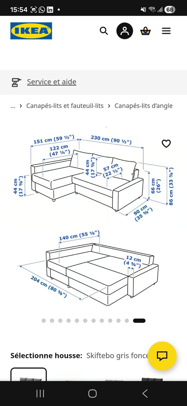 Ikea Divani: Schlafsofa FRIHETEN mit Stauraum – Nuovo (secondo la descrizione) da Basel venduto da gar_7vj8 5