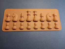 4x Schachfiguren Silikonform 3D - Moule silicone pions échec