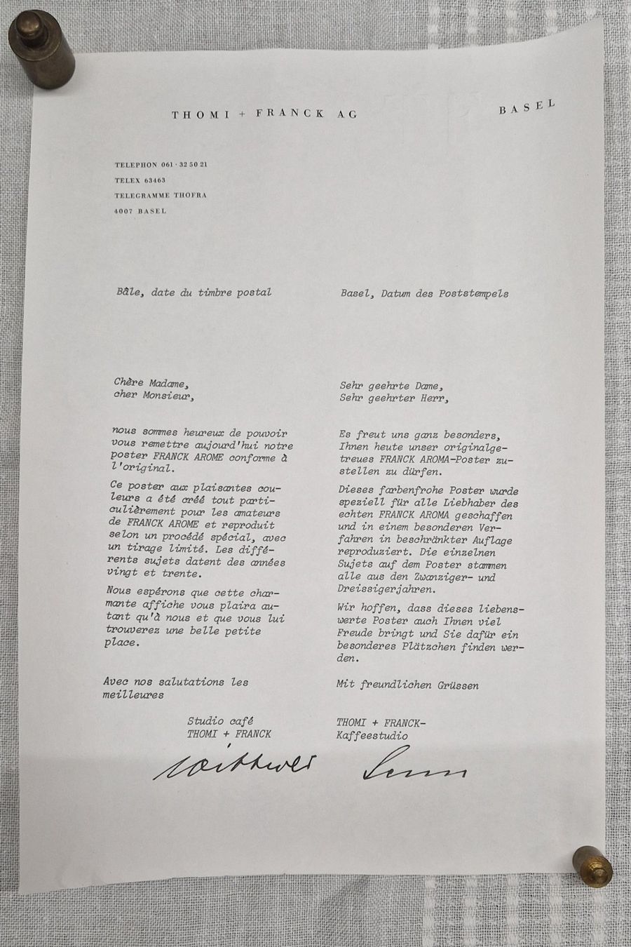 Foto & Immagini: WERBEPLAKAT FRANK KAFFEEBOHNEN – Usato da Bilten venduto da Mic2022 2