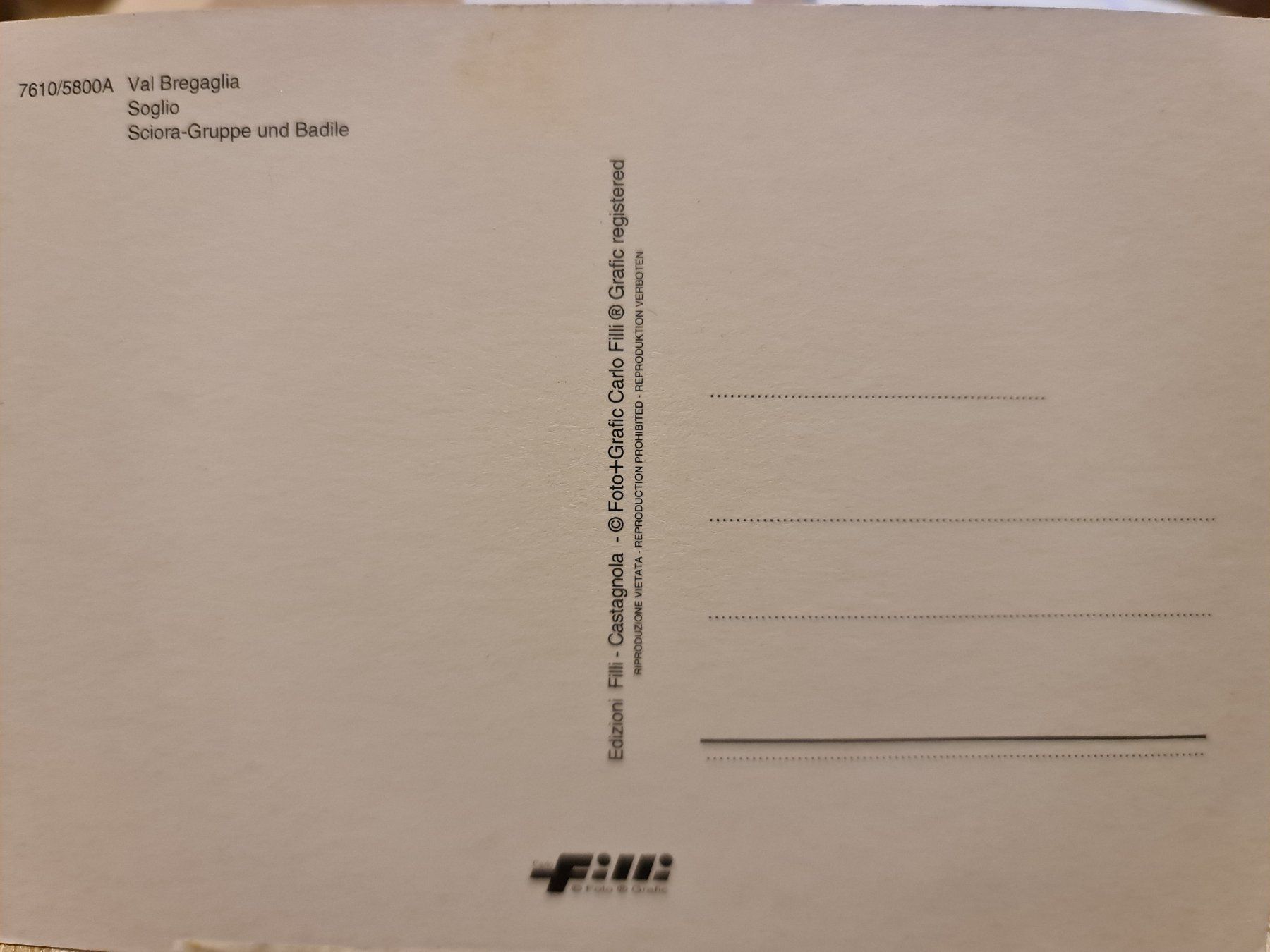 Cartoline postali: Ansichtskarte Val Bregaglia – Usato da Dintikon venduto da Vexi 1