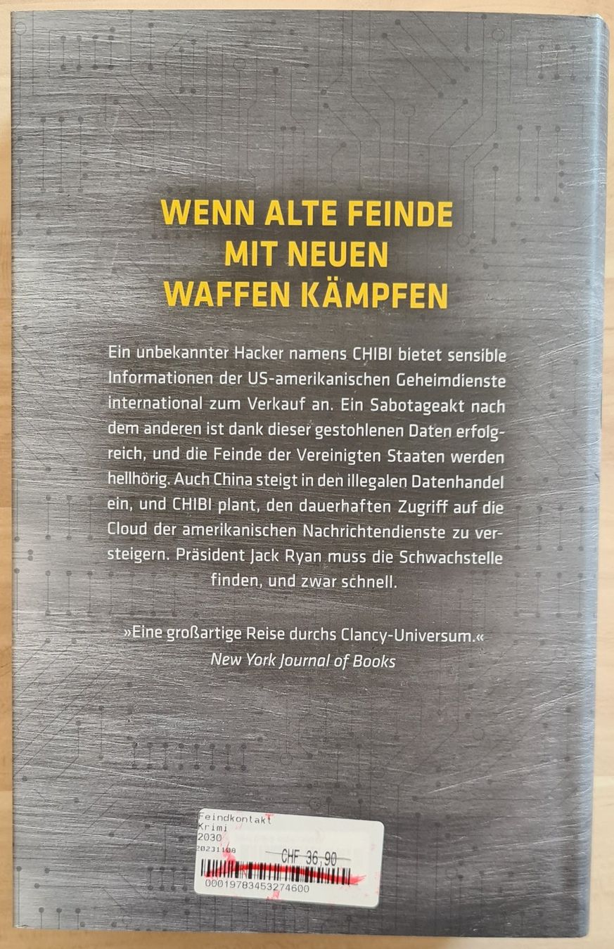 Bücher: Buch Tom Clancy "Feindkontakt" – Gebraucht aus Islikon von EFH651 1