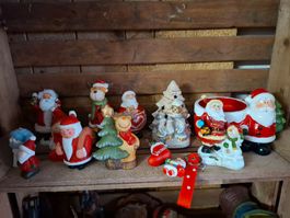 Weihnachtsdeko Set Figuren Rentier Samichlaus gebraucht