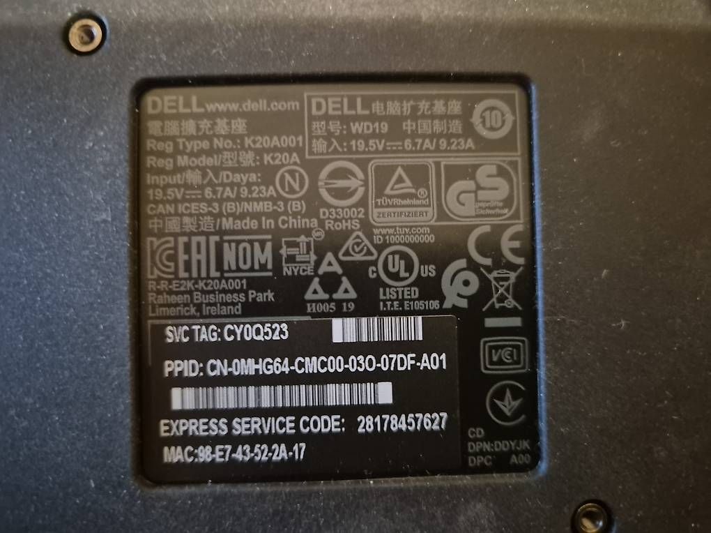 Docking station: Dell WD19 USB c docking station – Usato da Seuzach venduto da Muehlben 3