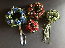 Rosette Rosetten Kunstblumen Dekoration f. Kerzenständer 4St