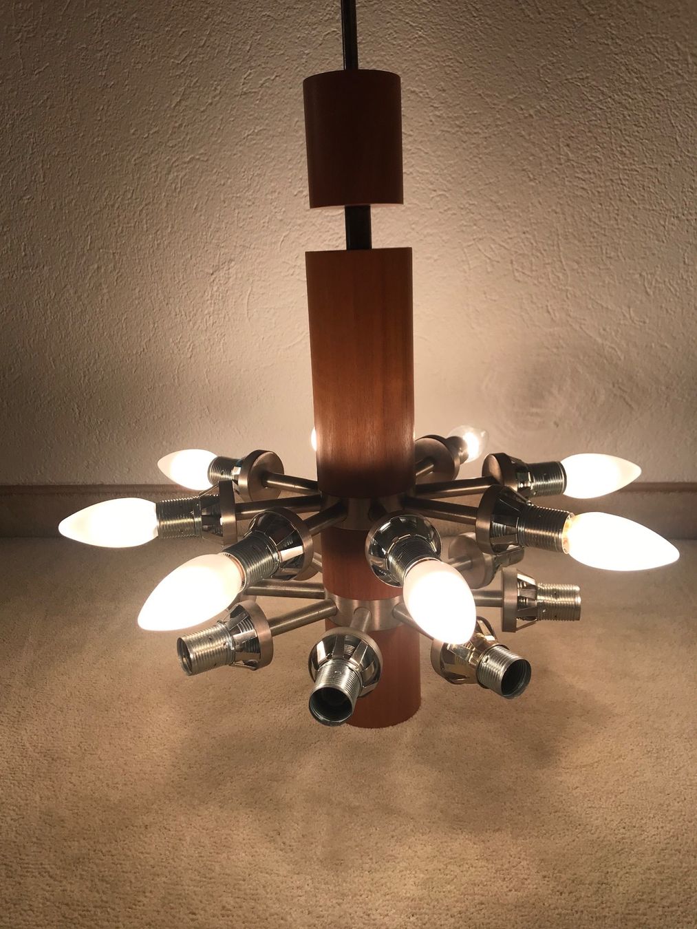 Temde Leuchten Lampadari & plafoniere: Temde: Sputnik Teak Kronleuchter mit 16 Schirmen – Usato da Küsnacht ZH venduto da Quiti 4