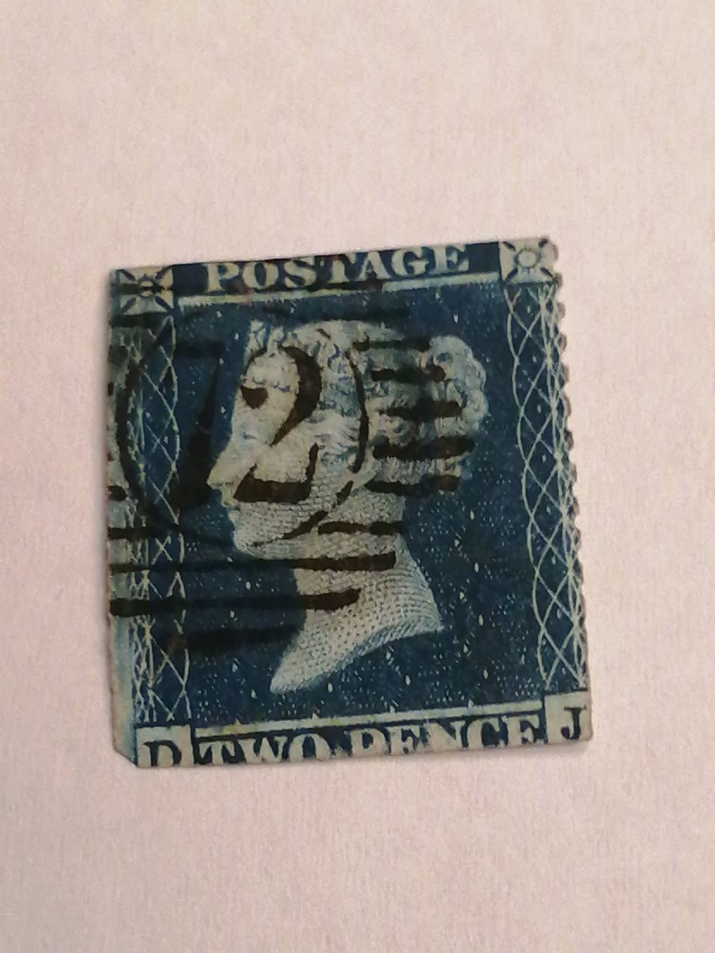 Alle Briefmarken: Two Pence Blue 1855  – Gebraucht aus Happerswil von tschergi