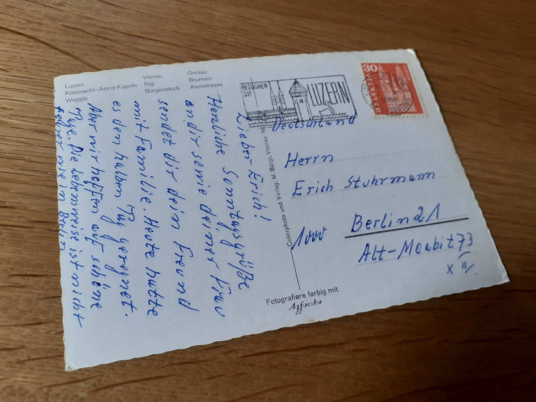 Cartoline postali: VIERWALDSTAETTERSEE - MEHRBILD AK - 1968 – Usato da Winterthur venduto da Ornyx7 1
