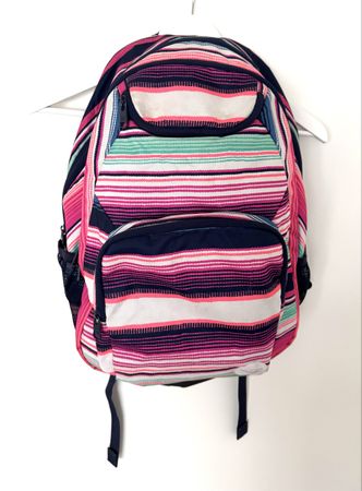 Roxy Backpack Striped Pink Blue School Bag Girl's