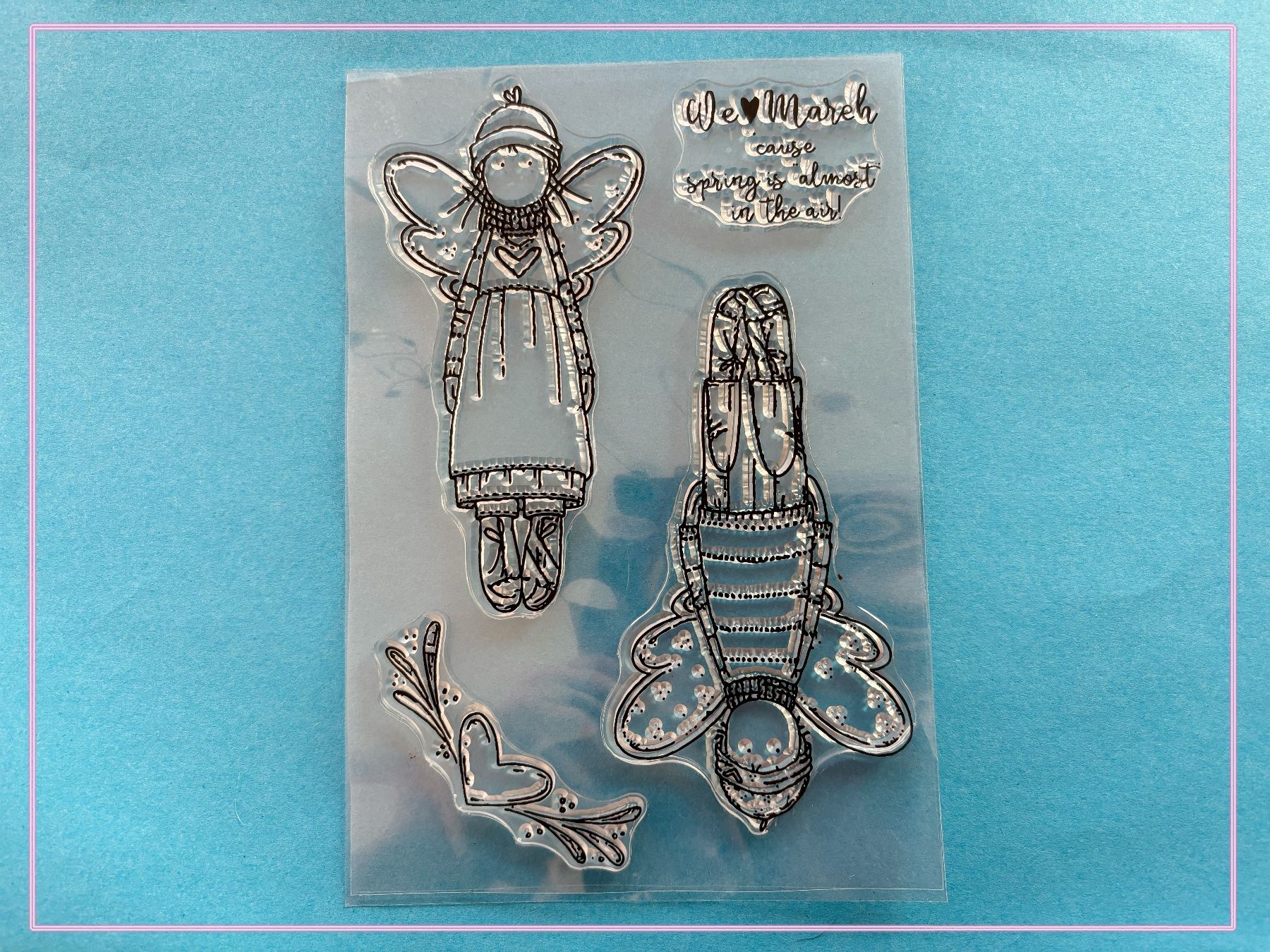 Timbri: zwei Engel / Text/ Herz  Silikonstempel 11x16cm – Nuovo e nell'imballaggio originale da Frenkendorf venduto da jazzplatten