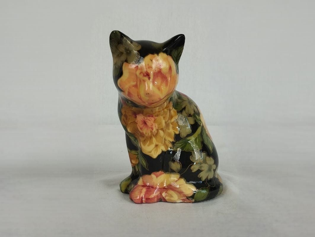 Statuette: Katzenfigur Blumenmuster – Usato da Schübelbach venduto da Restwert_Schubelbach