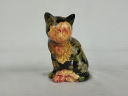 Katzenfigur Blumenmuster