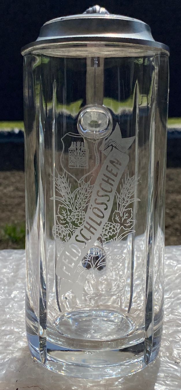 Feldschlösschen Bicchieri: 2 Bierkrüge mit Zinndeckel, Feldschlösschen – Usato da Däniken SO venduto da dan_7qwn 6