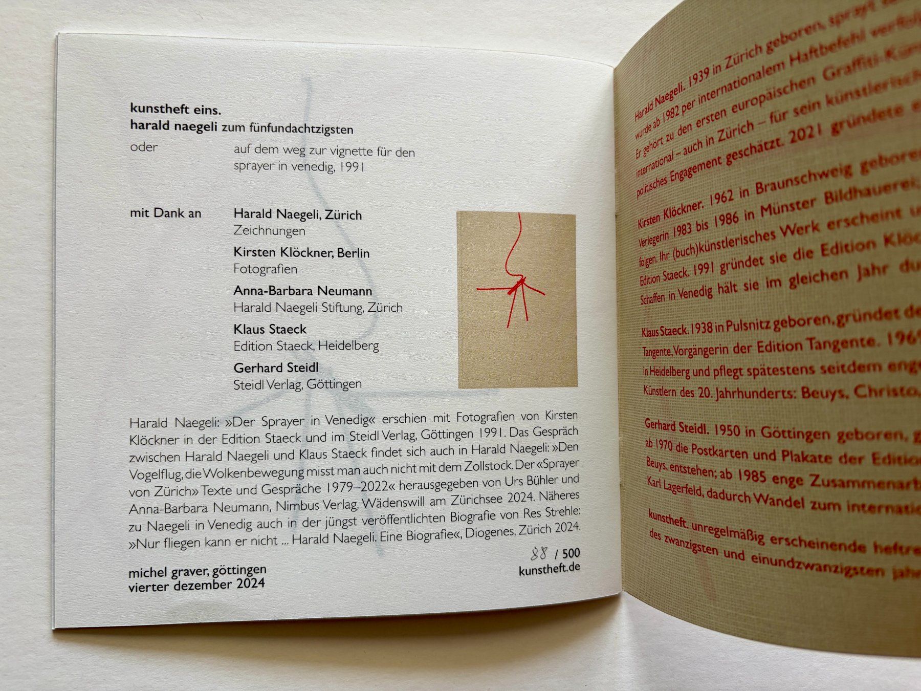 Libri: Harald Naegeli, Kunstheft – Nuovo (secondo la descrizione) da Regensdorf venduto da JoergR 3