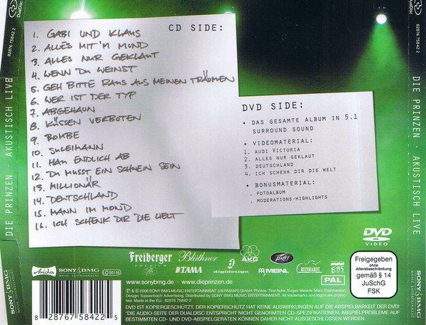 CDs: Prinzen: Akustisch Live Dual Disc – Neu und originalverpackt aus Steinhausen von Vilivinili 1