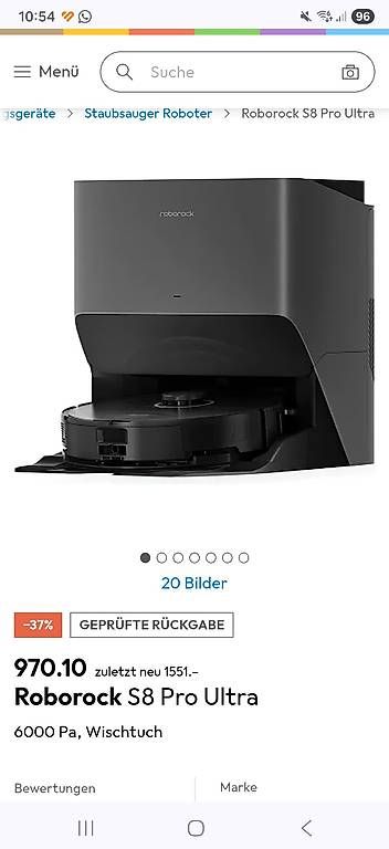 Aspirapolveri & Accessori: Roborock S8 Pro Ultra inkl. Station – Usato da Gossau SG venduto da super_soft 1