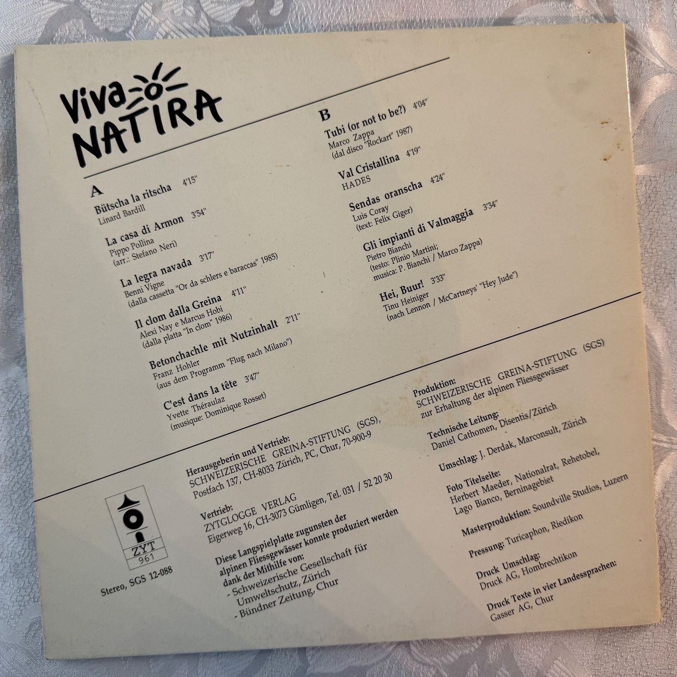 Dischi in vinile: SCHWEIZER KÜNSTLER - VIVA NATIRA – Usato da Zürich venduto da fehlton 2