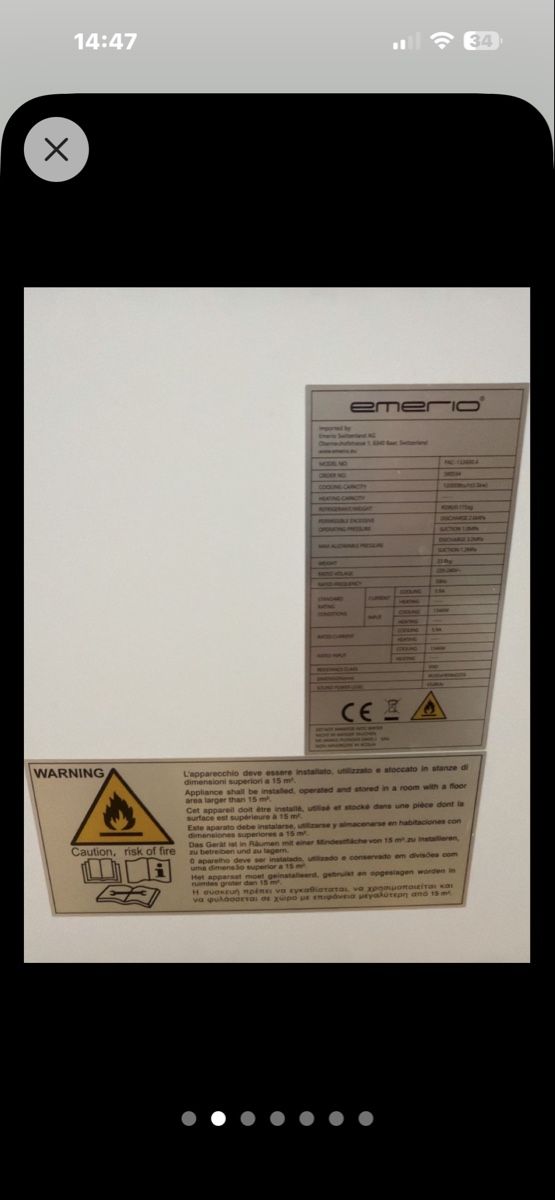 Klimageräte: Emerio klima gäret 12000 btu – Gebraucht aus Volketswil von eris2015 5