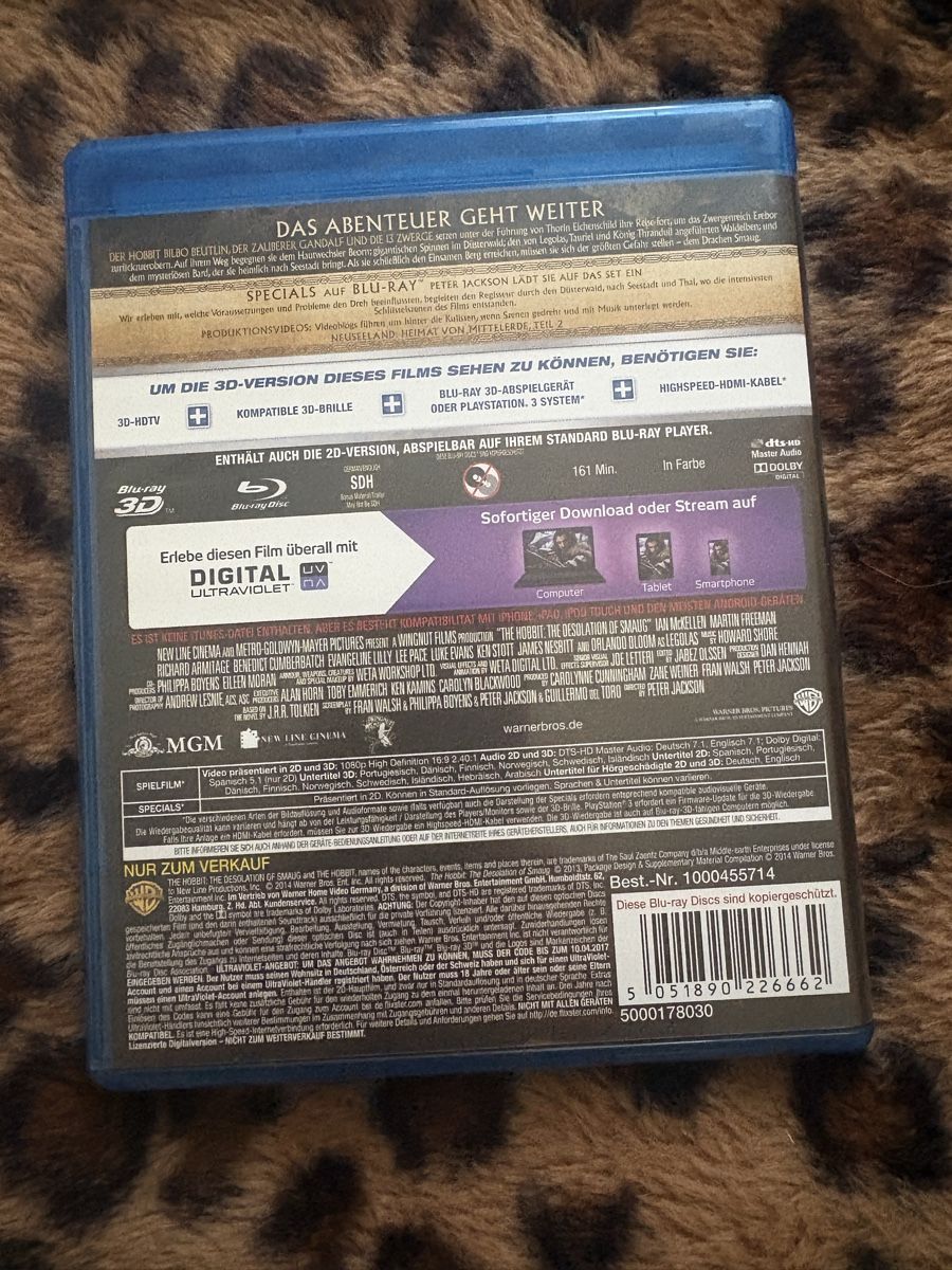 Tutti i DVDs: Der Hobbit: Smaugs Einöde 3D Blu-ray +Digital UV  – Usato da Winterthur venduto da nik_pr58 2