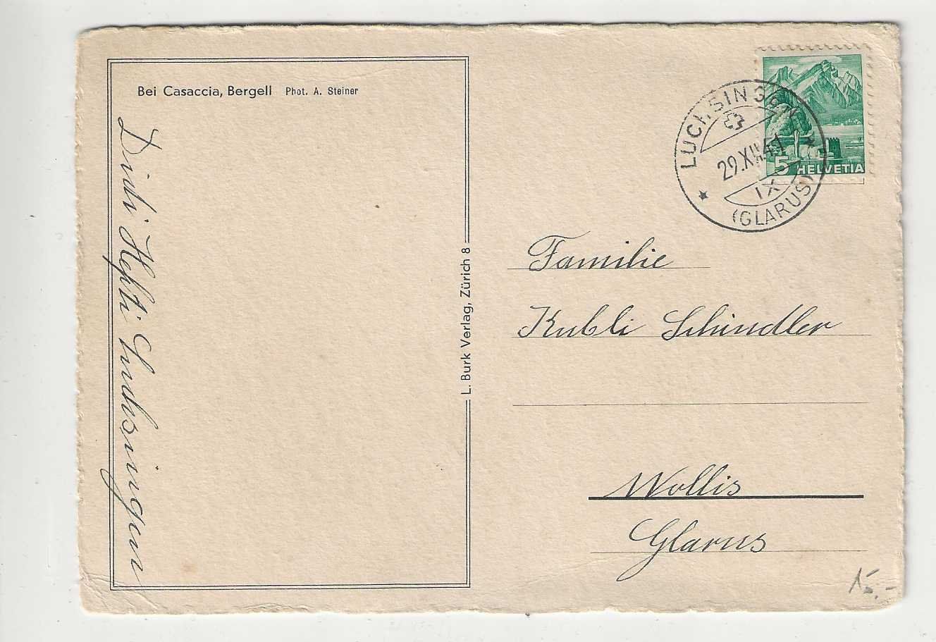 Cartoline postali: Postauto, 1941 bei Casaccio – Usato da Spiez venduto da Niesen20 1