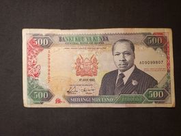 Kenya 500 Schilling Banknote, Jahr 1992