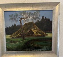 Original Oelbild "Bauernhaus mit Teich"