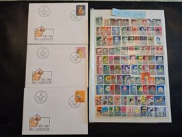 CH: 200 verschiedene gestemp. Pro Juventute Briefmarken 011