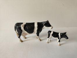 Schleich Schwarzbunt Kühe Familie Kuh