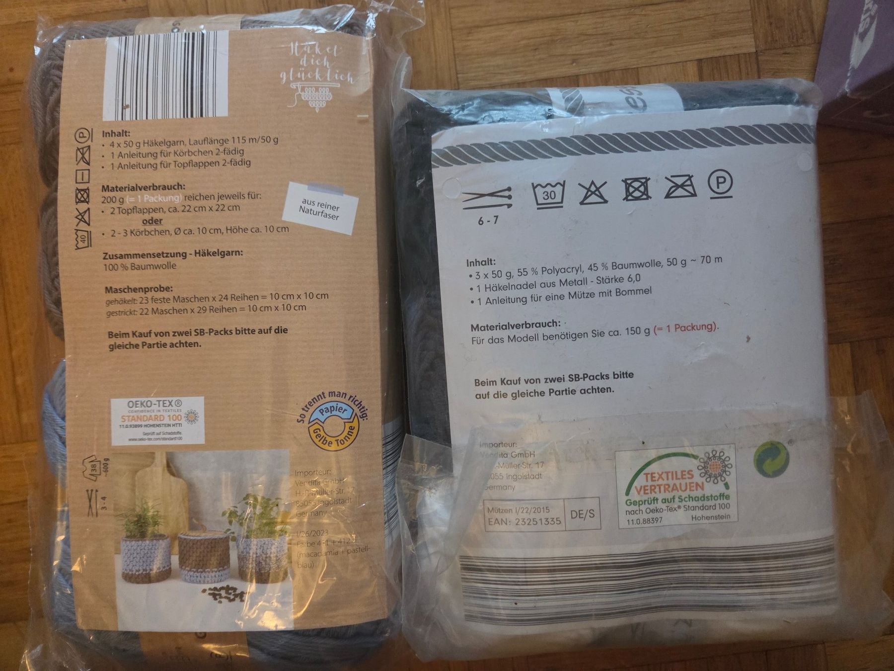 Kit bricolage: Häkelsets - Mützen, Topflappen oder Körbchenff – Nuovo e nell'imballaggio originale da Basel venduto da grandfamily 4