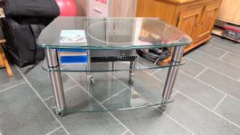 TV-Möbel Glas, drehbar, auf Rädern