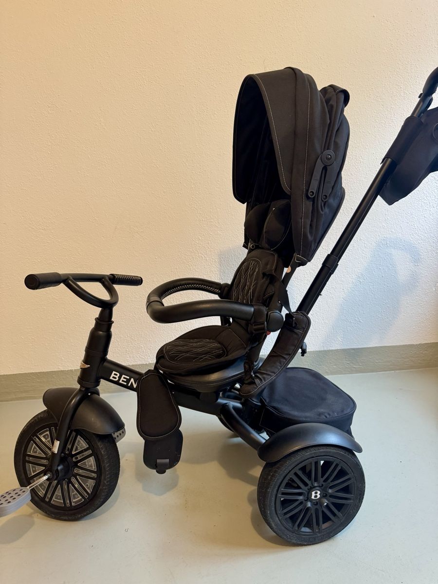 Bentley Trike 6 En 1 Para Bebés Y Niños – Carro De Paseo Con Techo Plegable, Cinturón De 5 Puntos Y Asiento Giratorio (Onyx Negro)