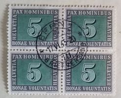 ST172) 262, PAX 5Rp. im 4-Block Zentrumstempel