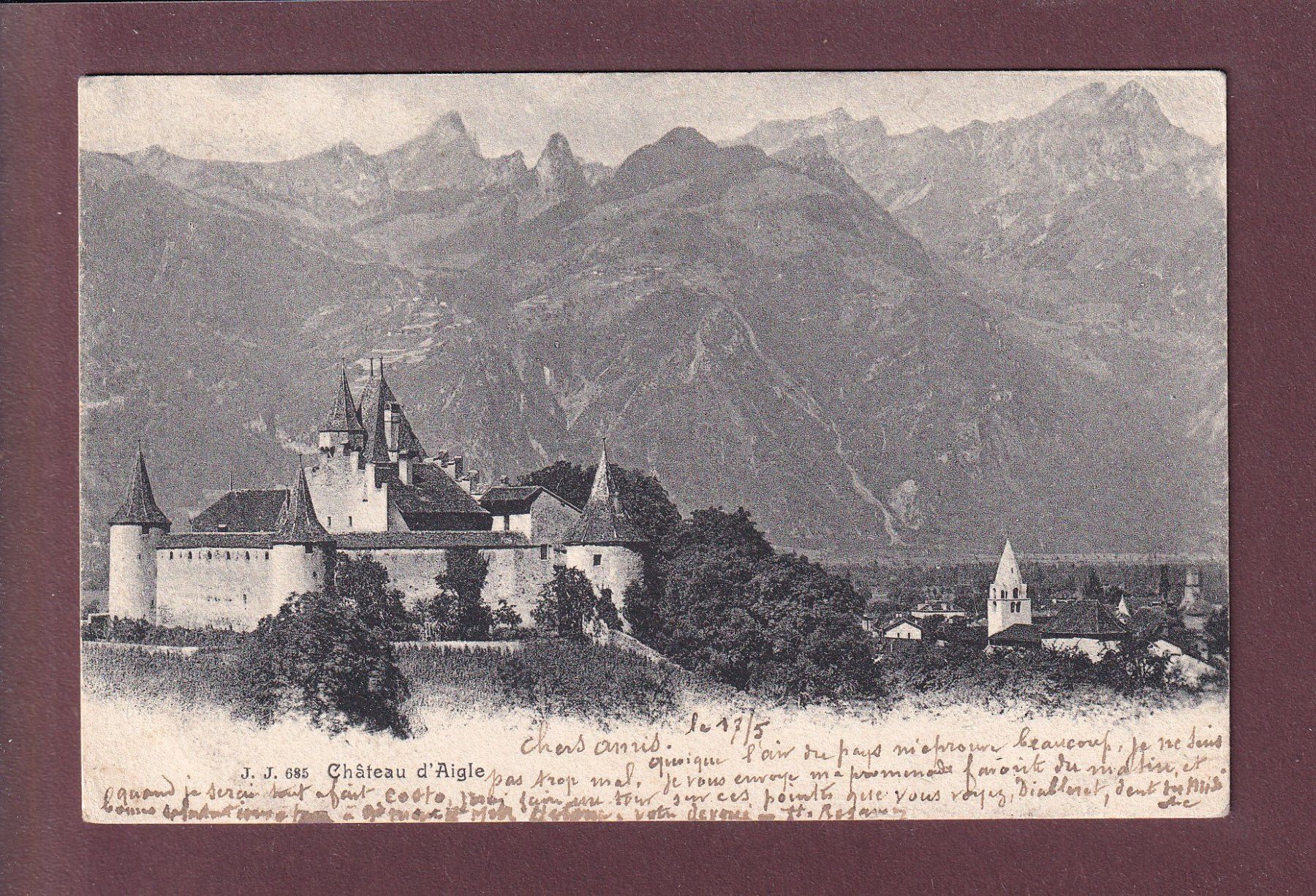 Cartoline postali: Château d'AIGLE - 1904 – Usato da Pully venduto da nicecards