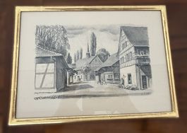 8er-Set Original-Lithografien von E. E. Schlatter – Zürich