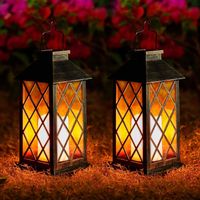 Solar Laterne Kerzen Gartenleuchte Outdoor LED 2 Stück