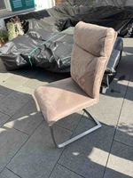 Freischwinger Stuhl beige Metallgestell akzeptabel