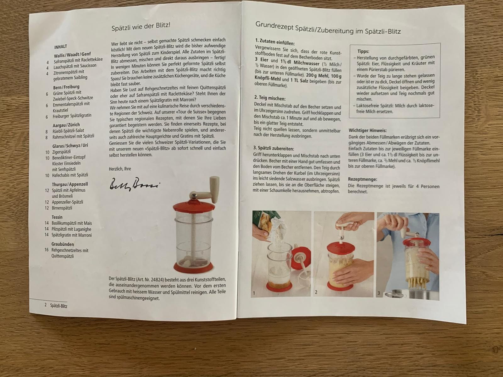 Betty Bossi Appareils de cuisine: Betty Bossi Spätzliblitz Neu – Neuf avec emballage d'origine à Grossdietwil par fab_8bdy 5
