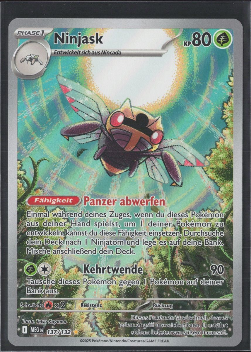 Pokémon Carte collezionabili: POKÉMON / Ninjask / Mega Evolution / Illustration 🇩🇪 – Usato da Herzogenbuchsee venduto da TCG-High-Quality