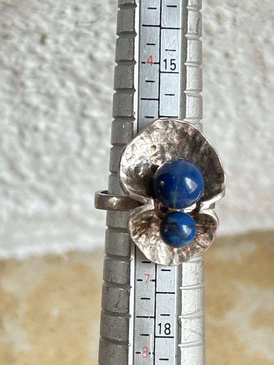 Anelli: Silberring Lapislazuli Kugeln, FLOWER (52) – Usato da Laufen venduto da belleskulptur 1