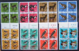 PRO JUVENTUTE VIERERBLOCK-SERIE 1967 / 1971 MIT ET-STEMPEL
