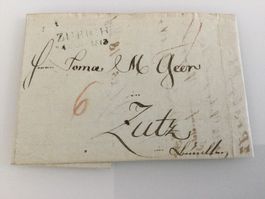 1813, WiNr.1244 SH4, ZH Faltbrief mit Inh. nach Zutz(Zuoz)