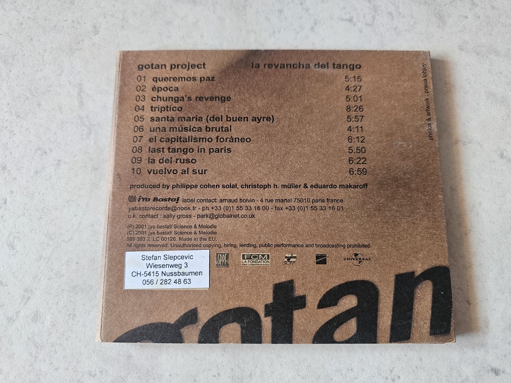 CD: Gotan Project  -  La Revancha Del Tango – Usato da Schneisingen venduto da backstore24 1