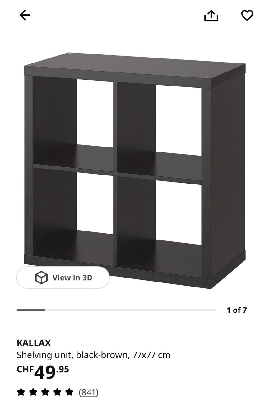 Ikea Scaffali: IKEA Kallax Regal 2x2, schwarz – Usato da Uster venduto da xBeccax 3
