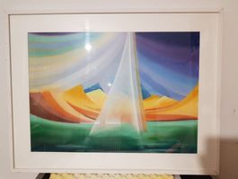 Signiert K. Nabholz 1998 – Abstraktes Gemälde – 86 x 66 cm