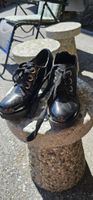 Schwarze Lack-Schnürschuhe Gr. 37 Plattform-Absatz Chunky