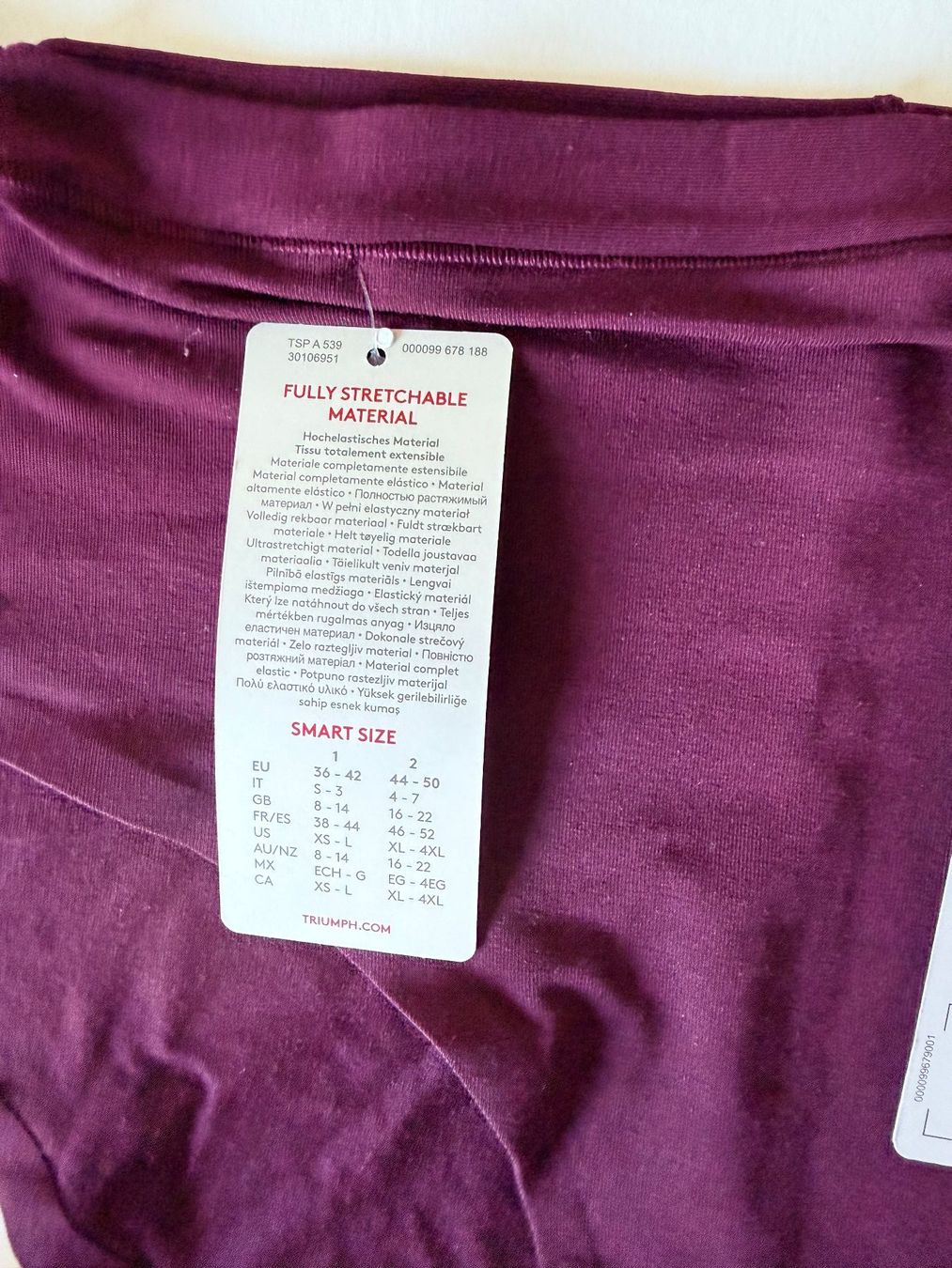 Triumph Altra biancheria intima: TRIUMPH, Hipster SMART NATURAL, Grösse 2, Farbe Dunkelrot – Nuovo e nell'imballaggio originale da Rudolfstetten venduto da gst_g7xl 1
