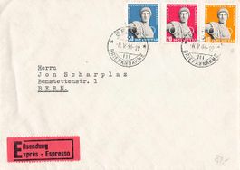 Satzbrief OLYMPIADE LAUSANNE, Papier mit KURZEN FASERN !!!