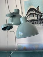 Hängelampe Metall Hellblau Set 2 Stück guter Zustand