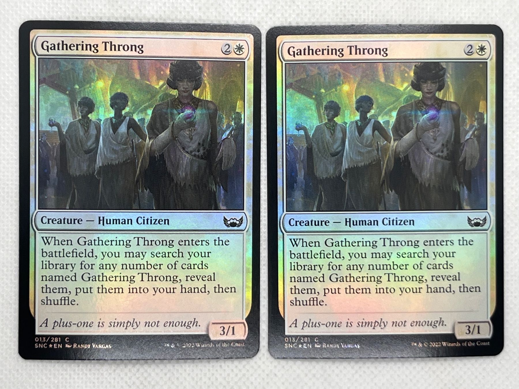 Magic The Gathering Carte collezionabili: Magic the Gathering: 2x Gathering Throng Foil, MTG – Usato da Hinterkappelen venduto da Kim1992